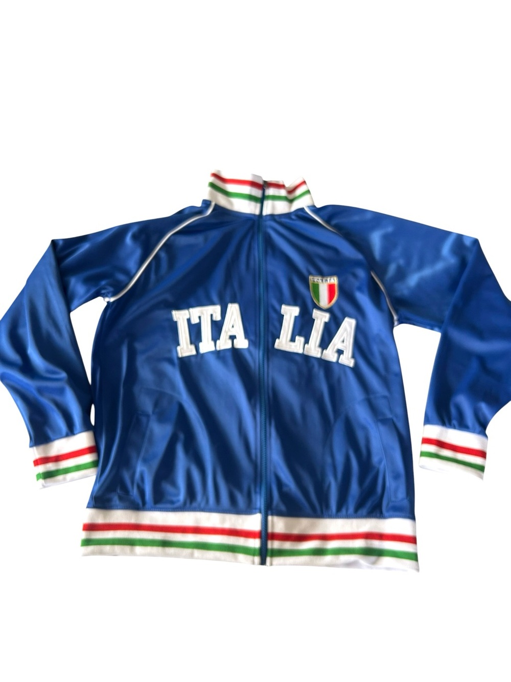 Italia Vintage Tracksuit Jacket Blue White Blokecore Fútbol Soccer Size Women XL